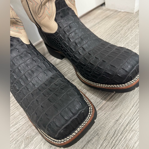 Men’s Double H Caiman Chocolate Boots - Picture 3 of 10